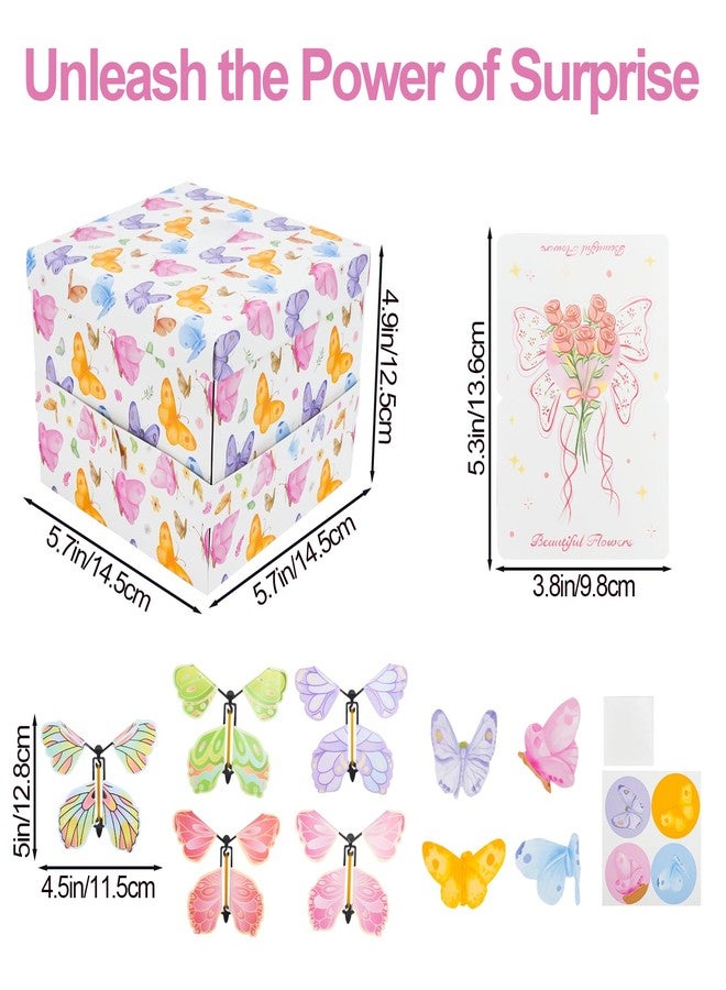 JIABEIUS Flying Butterfly Explosion Gift Box, Pop Out Surprise Gift Box with Card, DIY Exploding Fantasy Boxes for Mother's Day, Graduation, Birthdays, Wedding, Christmas - Image 2